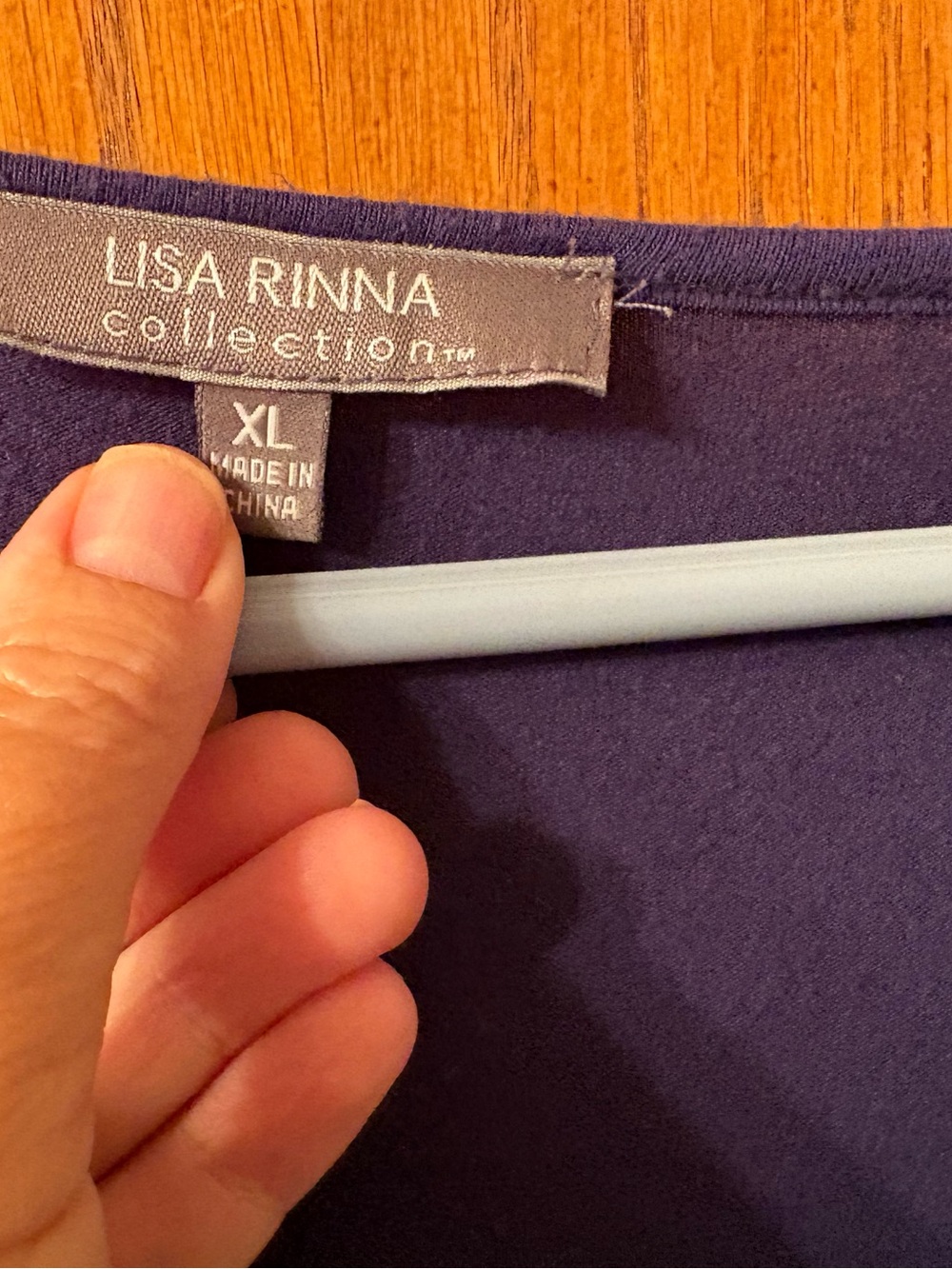 Lisa Rinna Collection Chiffon Angled Top XL blue - Picture 6 of 6